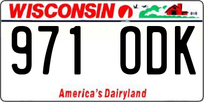 WI license plate 971ODK