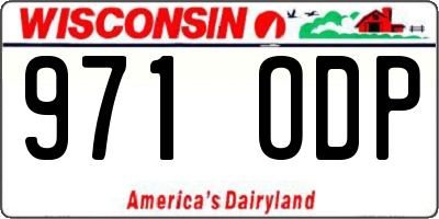 WI license plate 971ODP
