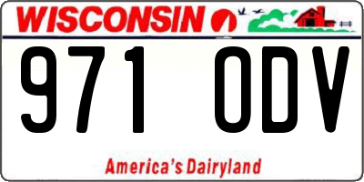 WI license plate 971ODV