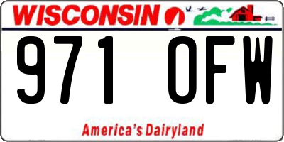 WI license plate 971OFW