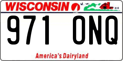 WI license plate 971ONQ