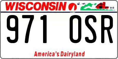 WI license plate 971OSR