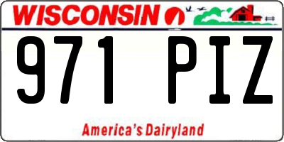 WI license plate 971PIZ