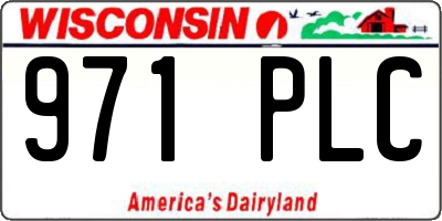 WI license plate 971PLC