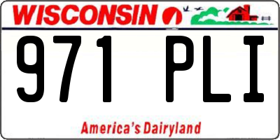 WI license plate 971PLI