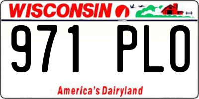 WI license plate 971PLO