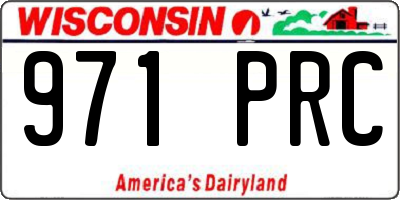 WI license plate 971PRC