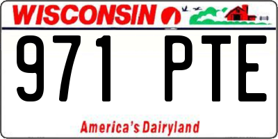 WI license plate 971PTE