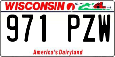 WI license plate 971PZW