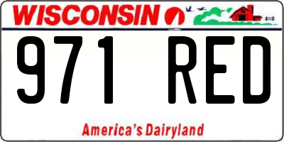 WI license plate 971RED