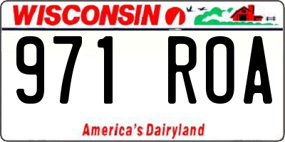 WI license plate 971ROA