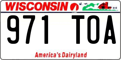 WI license plate 971TOA