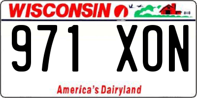 WI license plate 971XON