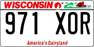 WI license plate 971XOR