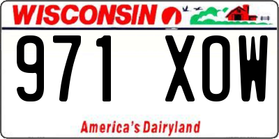 WI license plate 971XOW