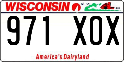 WI license plate 971XOX