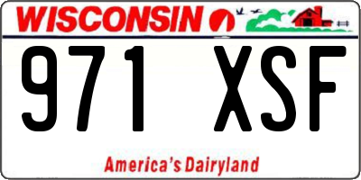 WI license plate 971XSF