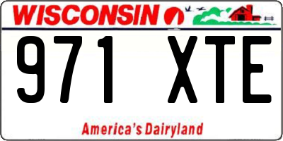 WI license plate 971XTE
