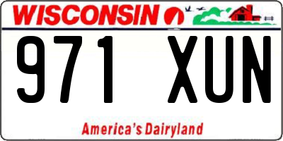 WI license plate 971XUN