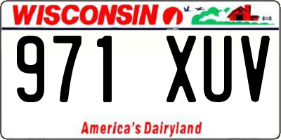 WI license plate 971XUV