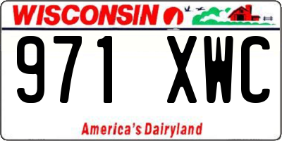 WI license plate 971XWC
