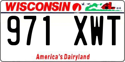 WI license plate 971XWT