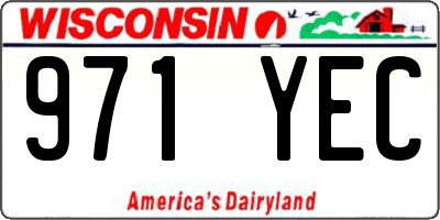 WI license plate 971YEC