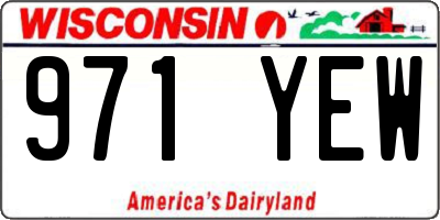 WI license plate 971YEW