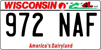 WI license plate 972NAF