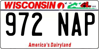 WI license plate 972NAP