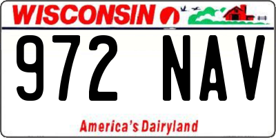 WI license plate 972NAV