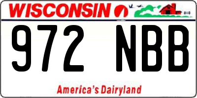 WI license plate 972NBB