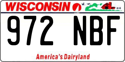 WI license plate 972NBF