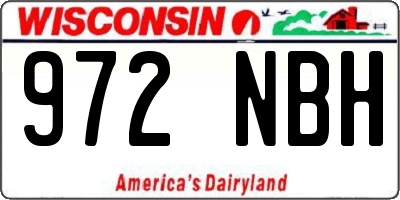 WI license plate 972NBH