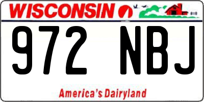 WI license plate 972NBJ