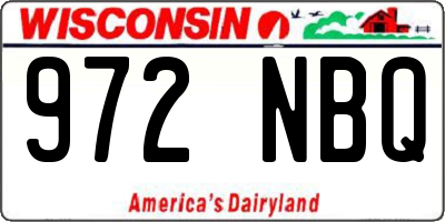 WI license plate 972NBQ