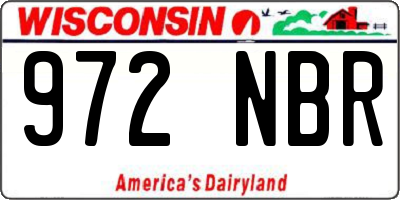 WI license plate 972NBR