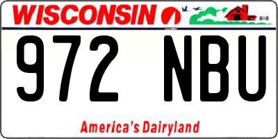 WI license plate 972NBU