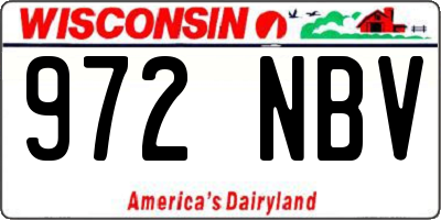 WI license plate 972NBV