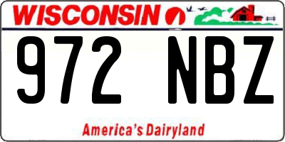WI license plate 972NBZ