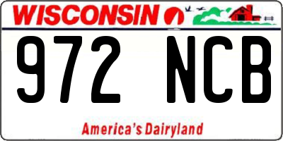WI license plate 972NCB