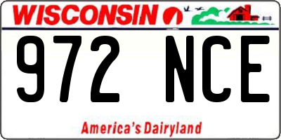 WI license plate 972NCE