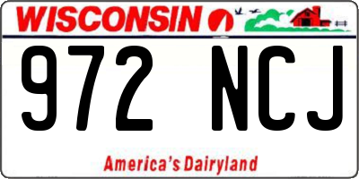 WI license plate 972NCJ