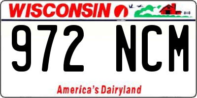 WI license plate 972NCM