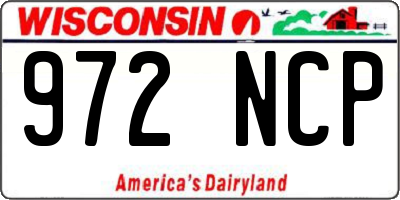 WI license plate 972NCP