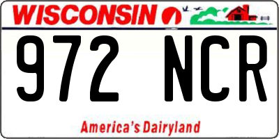 WI license plate 972NCR