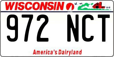 WI license plate 972NCT