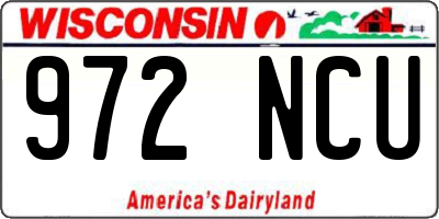 WI license plate 972NCU