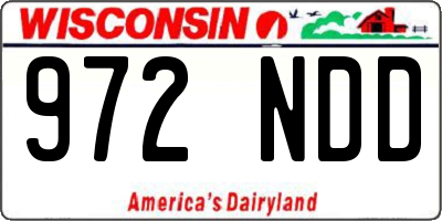 WI license plate 972NDD