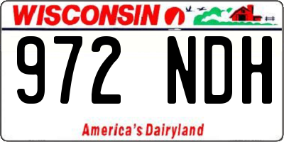 WI license plate 972NDH